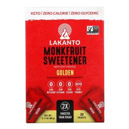 Lakanto, Monkfruit Sweetener, Golden, 30 Packets