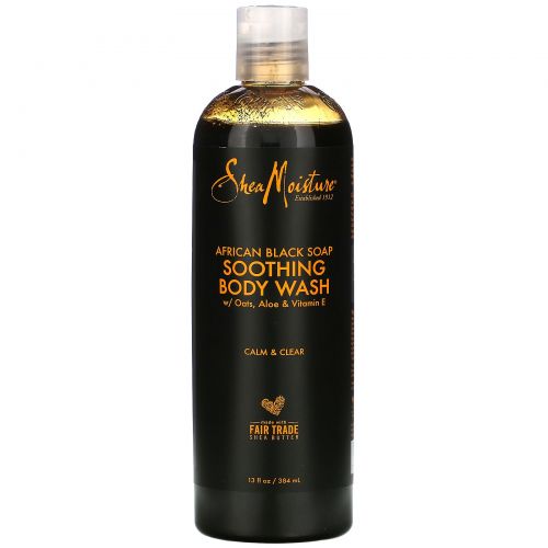 SheaMoisture, African Black Soap, Soothing Body Wash with Oats, Aloe & Vitamin E, 13 fl oz (384 ml)