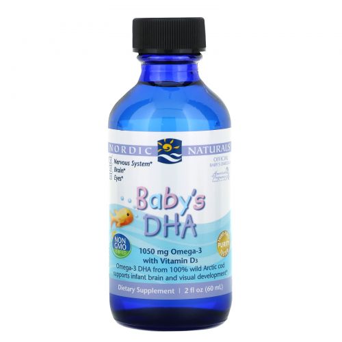 Nordic Naturals, Baby's DHA, with Vitamin D3, 1,050 mg, 2 fl oz (60 ml)