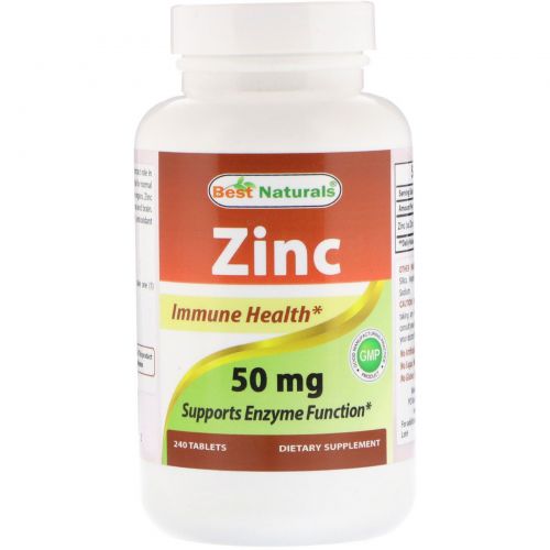 Best Naturals, Zinc, 50 mg, 240 Tablets