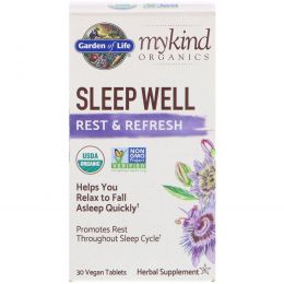 Garden of Life, MyKind Organics, Sleep Well Rest & Refresh, 30 Vegan Tablets