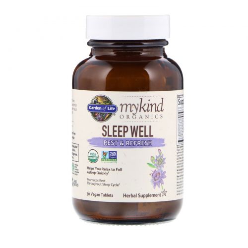 Garden of Life, MyKind Organics, Sleep Well Rest & Refresh, 30 Vegan Tablets