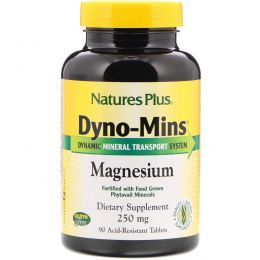 Nature's Plus, Dyno-Mins, Магний, 250 мг, 90 кислотоустойчивых таблеток