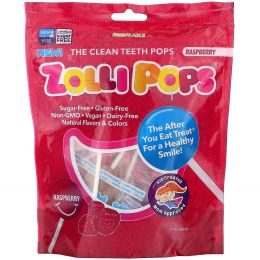 Zollipops, The Clean Teeth Pops, Raspberry, 15 ZolliPops, 3.1 oz