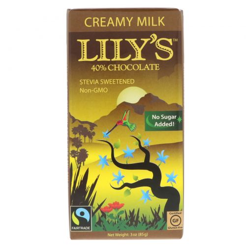 Lily's Sweets, 40% Chocolate Bar, Creamy Milk, 3 oz (85 g)