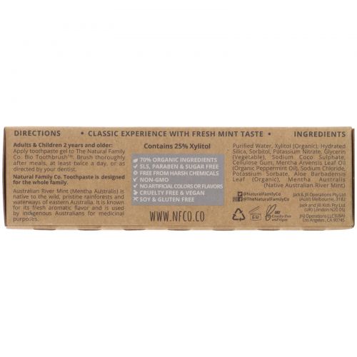 The Natural Family Co., Sensitive & Gentle Natural Toothpaste, Native Rivermint, 3.52 oz (100 g)