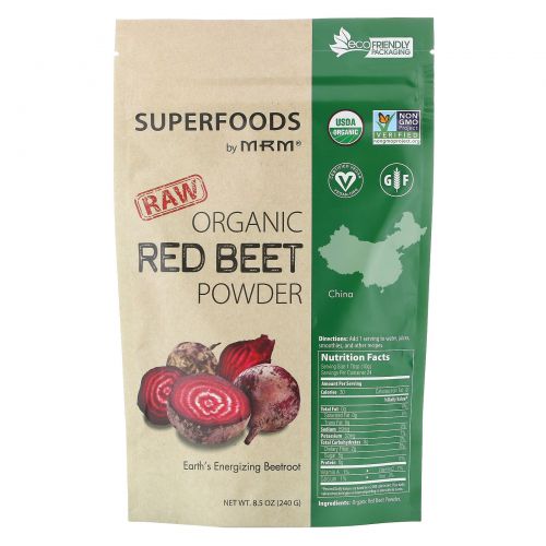MRM, Органический порошок из красной свеклы Organic Red Beet Powder, 240 г