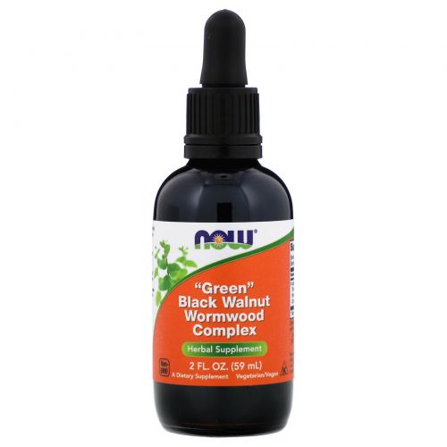 Now Foods, Fresh Green Black Walnut Wormwood Complex, 60 мл