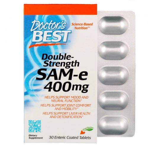 Doctor's Best, Double-Strength SAM-e, 400 mg , 30 Enteric Coated Tablets