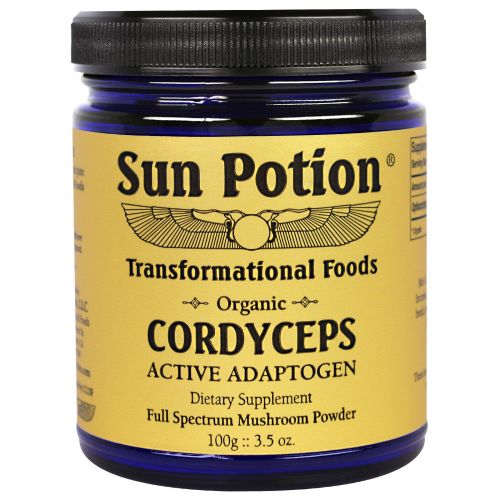 Sun Potion, Cordyceps Порошок из Натуральных Грибов, Органический, 3,5 унции (100 г)