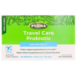 Flora, Travel Care Probiotic, 30 Vegetarian Capsules