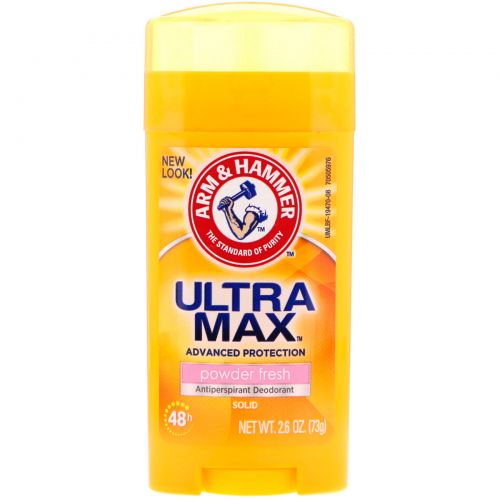 Arm & Hammer, UltraMax, твердый дезодорант-антипреспирант, для женщин, порошковый и свежий, 73 г