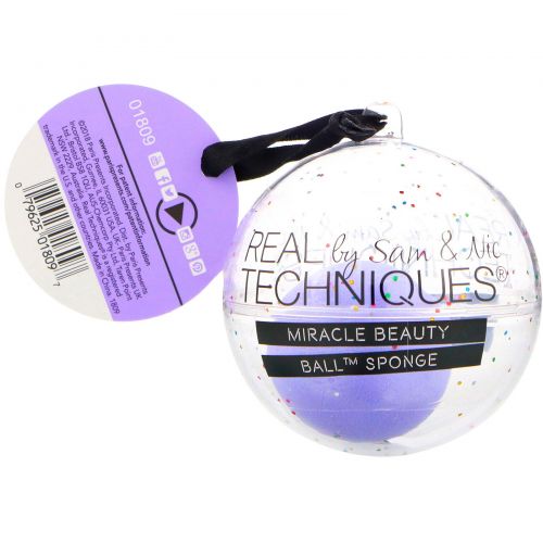 Real Techniques by Samantha Chapman, Limited Edition, Let It Snow Ball Ornament, 1 Shimmer Sponge