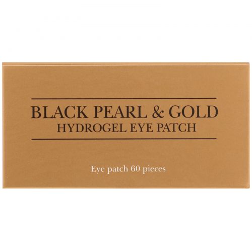 Petitfee, Black Pearl & Gold Hydrogel Eye Patch, 60 pieces