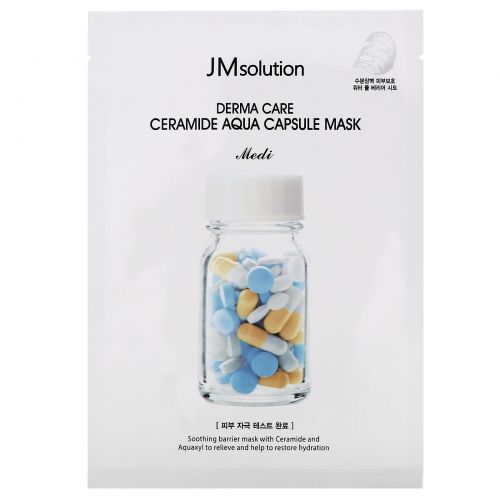 JM Solution, Derma Care Ceramide Aqua Capsule Mask, 1 Sheet, 30 ml