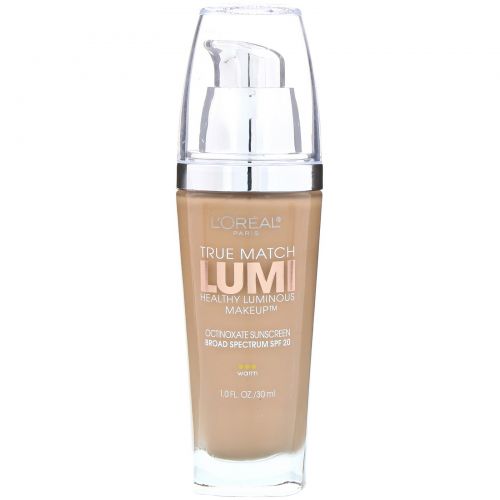 L'Oreal, Тональная основа True Match Healthy Luminous Makeup, SPF 20, оттенок W4 натуральный бежевый, 30 мл