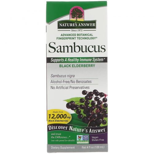 Nature's Answer, Sambucus, экстракт черной бузины, 5 000 мг, 4 жидких унции (120 мл)