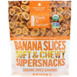 Made in Nature, Органические бананы, сушеные, не обработанные сернистым газом, 4 унции (113 г)