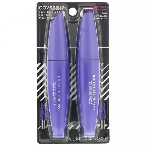 Covergirl, Lash Blast Fusion, тушь, оттенок 860 «Угольно-черный», 2 шт. по 13,1 мл (0,44 жидк. унции)