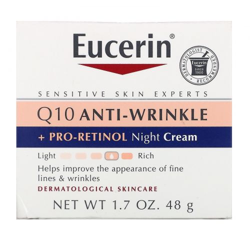 Eucerin, Q10 Anti-Wrinkle + Pro-Retinol Night Cream , 1.7 fl oz (48 g)