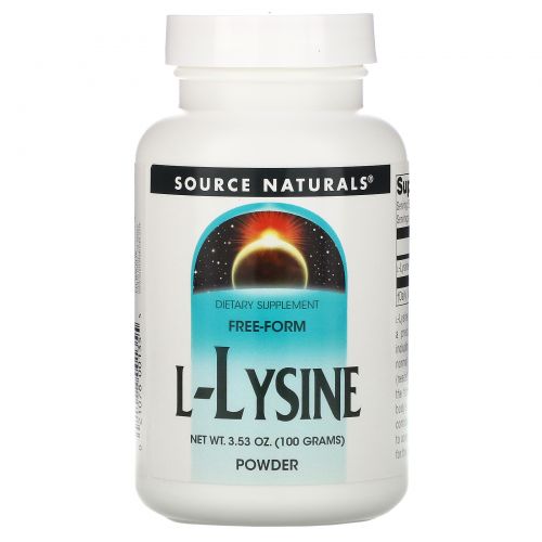 Source Naturals, L-лизин, 3.53 унции (100 г)