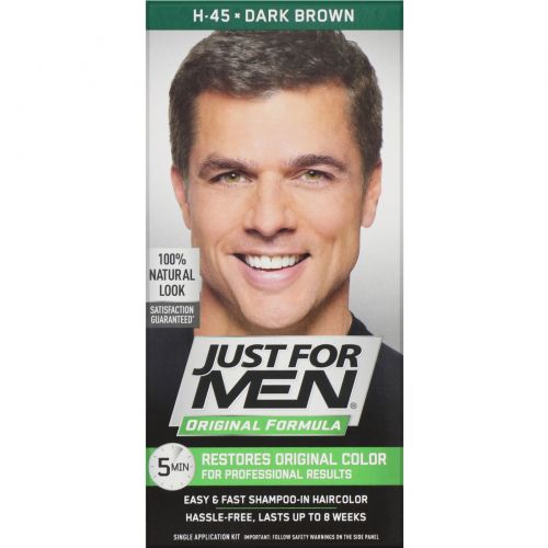 Just for Men, Мужская краска для волос Original Formula, оттенок темно-коричневый H-45, одноразовый комплект