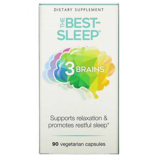 Natural Factors, 3 Brains, The Best-Sleep, 90 Vegetarian Capsules