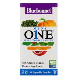 Bluebonnet Nutrition, Men's ONE, Whole Food-Based Multiple, 90 Vegetable Capsules