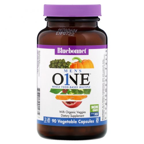 Bluebonnet Nutrition, Men's ONE, Whole Food-Based Multiple, 90 Vegetable Capsules