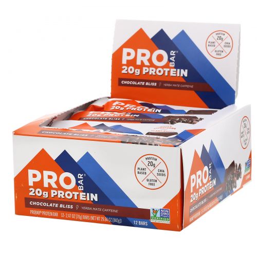 ProBar, Base, 20 g Protein Bar, Chocolate Bliss, 12 - 2.46 oz (70 g) Each