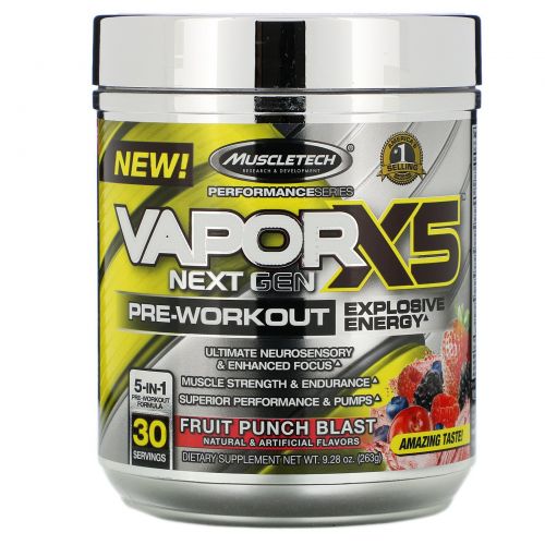 Muscletech, VaporX5 Next Gen, Pre-Workout, Fruit Punch Blast, 9.28 oz (263 g)