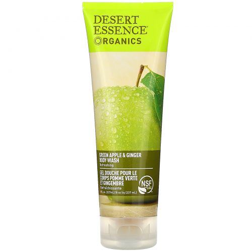 Desert Essence, Organics, гель для душа, зеленое яблоко и имбирь, 8 жидких унций (237 мл)