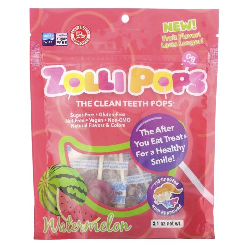 Zollipops, The Clean Teeth Pops, Watermelon, 3.1 oz