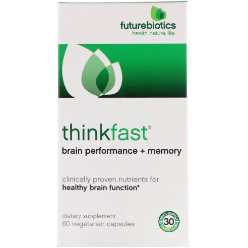 FutureBiotics, «БыстрыйУм», повышение производительности мозга и памяти, 60 растительных капсул