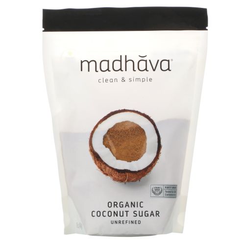 Madhava Natural Sweeteners, Натуральный кокосовый сахар, 1 фунт (454 г)