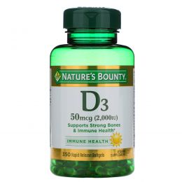 Nature's Bounty, Vitamin D3, 2000 IU, 350 Softgels