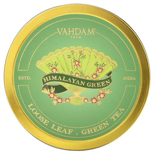 Vahdam Teas, рассыпной зеленый чай, подарочный набор гималайского зеленого чая, 1 жестяная коробка