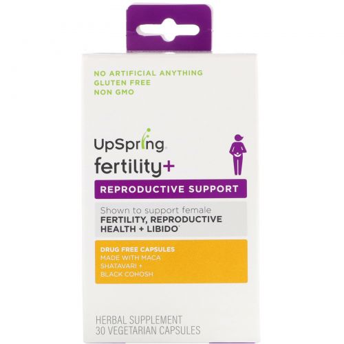 UpSpring, Fertility+, Reproductive Support, Herbal Supplement, 30 Capsules