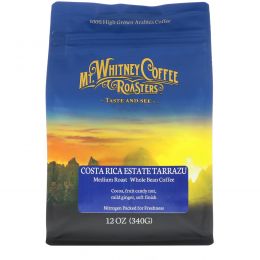 Mt. Whitney Coffee Roasters, Costa Rica Estate Tarrazu, жарка Medium Plus, кофе в зернах, 12 унц. (340 г.)