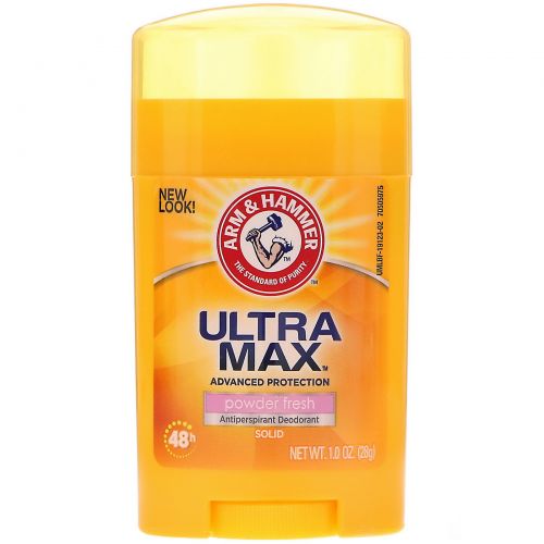 Arm & Hammer, UltraMax, Antiperspirant Solid Deodorant, Powder Fresh , 1.0 oz (28 g)