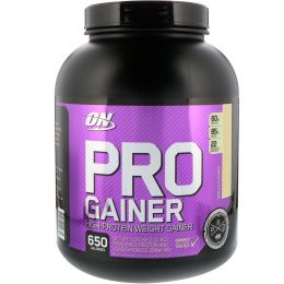 Optimum Nutrition, Протеин для набора веса Pro Gainer, с высоким содержанием белка, ванильный заварной крем, 5,09 фунта (2,31 кг)