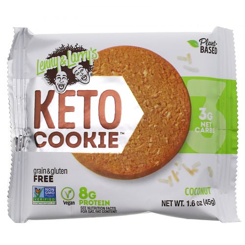 Lenny & Larry's, Keto Cookies, печенье для кетодиеты, со вкусом кокоса, 12 шт. по 45 г (1,6 унции)