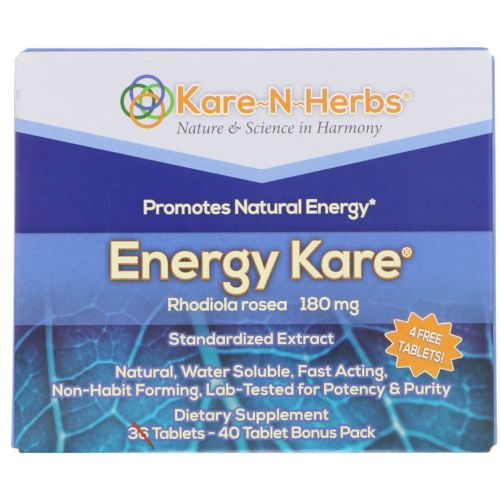 Kare n Herbs, Энергетическая добавка Energy Kare, 40 таблеток