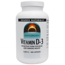 Source Naturals, Витамин D3, 2000 МЕ, 400 капсул