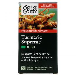 Gaia Herbs, Turmeric Supreme, Joint, для суставов, 60 вегетарианских жидких фитокапсул