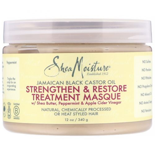 SheaMoisture, Jamaican Black Castor Oil, Strengthen & Restore Treatment Masque, 12 oz (340 g)