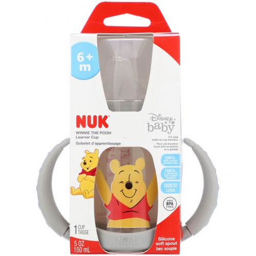 NUK, Чашка-непроливайка Winnie The Pooh от Disney Baby, 6+ месяцев, 1 чашка, 5 унций (150мл)