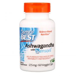 Doctor's Best, Best Ashwagandha, с Sensoril, 125 мг, 60 растительных капсул