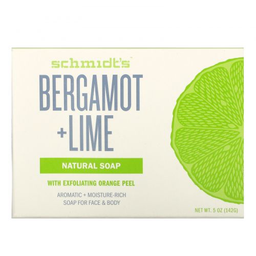 Schmidt's Naturals, Natural Soap, Bergamot + Lime, 5 oz (142 g)