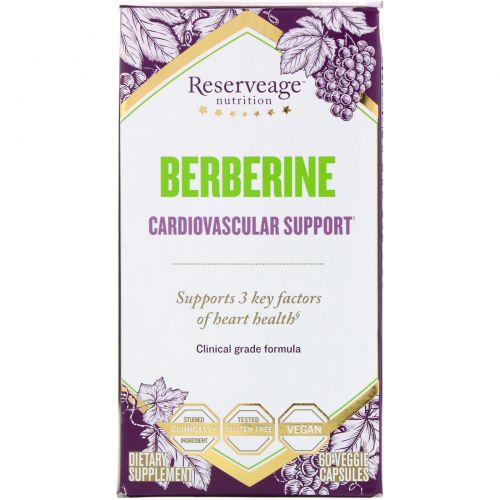 ReserveAge Nutrition, Berberine, Cardiovascular Support, 60 Veggie Capsules